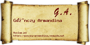 Gönczy Armandina névjegykártya